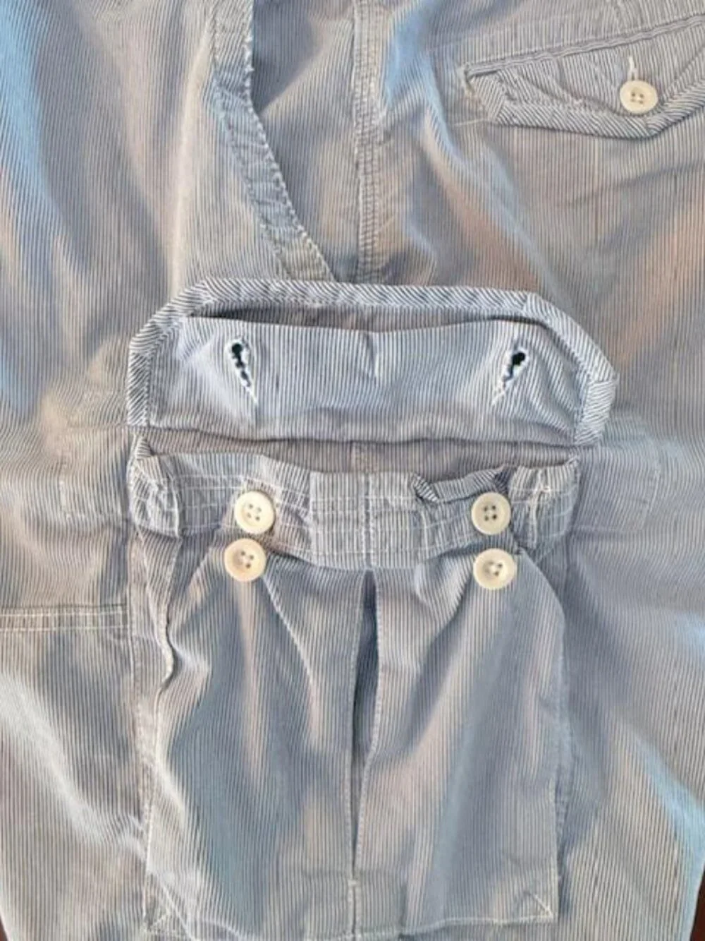 VTG EUC Polo Ralph Lauren 38 Gellar Hickory Railroad Stripe Cargo Shorts Size 38